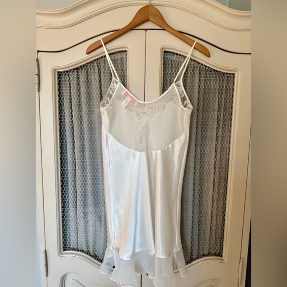 Vintage Oscar de la Renta Pink Label White Bridal Lace Fairy Nighty Chemise - Picture 5 of 11